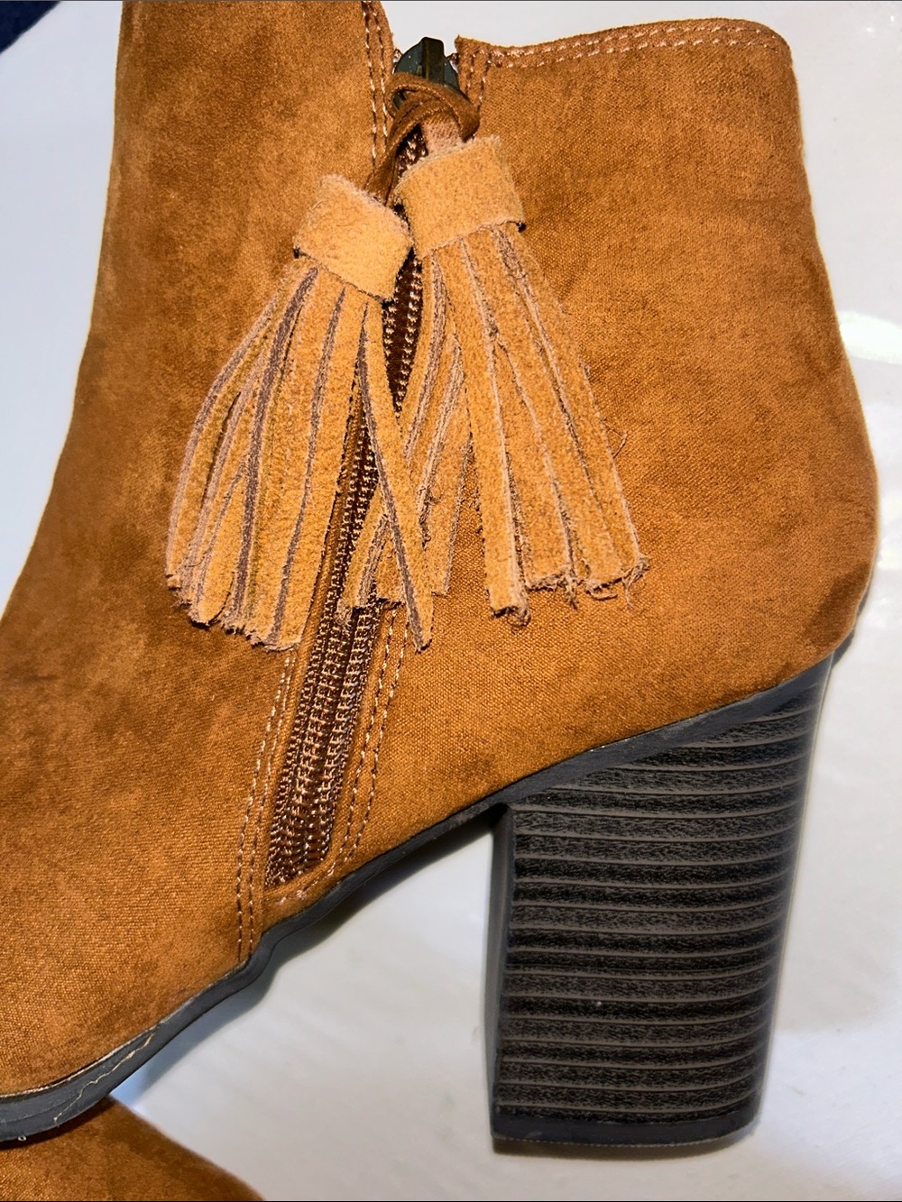 Esprit Tan Brown Suede Ankle Booties - Picture 9 of 11